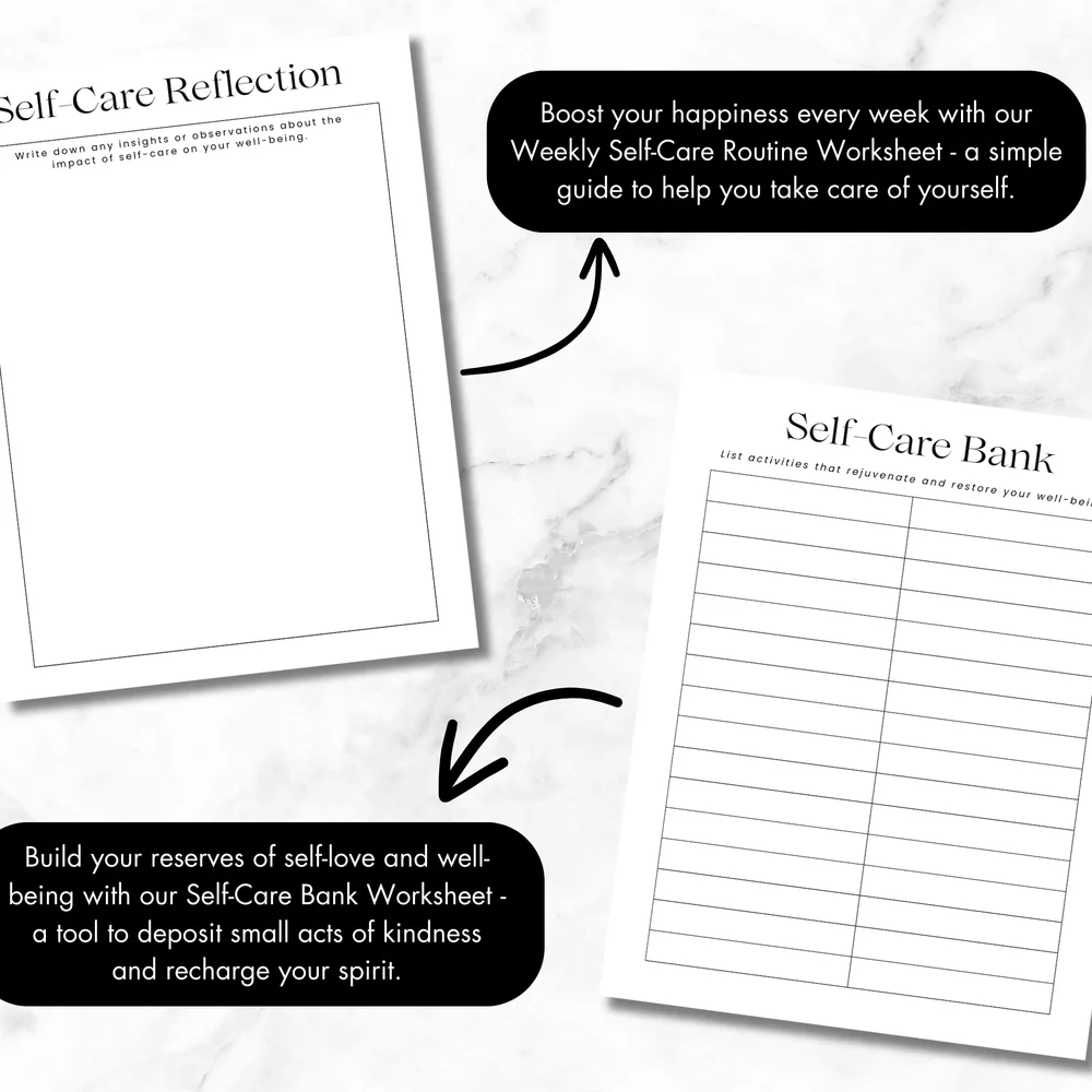 Self-Care Worksheets Instant Download